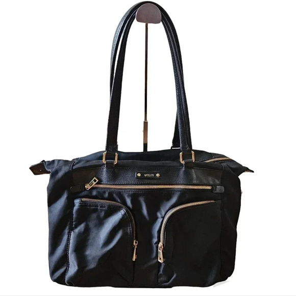 Utiliti Nylon Black Zipper Shoulder Bag. - Picture 1 of 7